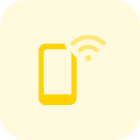 Mobile phone with wifi strength and connectivity icon