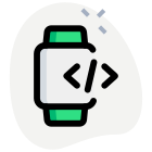 Programmable smartwatch application isolated on a white background icon
