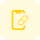 Purchasing the prescription medicine from the smartphone icon