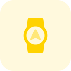 Map and gps location with round watch face icon