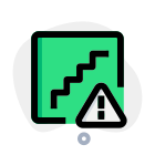 Emergency stairs access with exclamation logotype icon