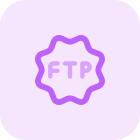 File transfer protocol badge sticker isolated on a white background icon