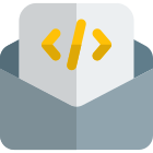 Programming software coding list shared via mail icon