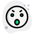 Angry devil face emoticon with pair of horn icon