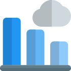 Bar chart infographics on the cloud network icon