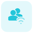 Wireless internet router key shared with multiple users in a group icon