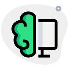 Computers with brain Logotype isolated on a white background icon