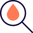 Searching a blood bank isolated on a white background icon