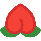 Longevity peach or shoutao type of lotus seed bun mimicking the shape of a peach icon