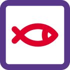 Fish logotype for a fishing point near lake icon