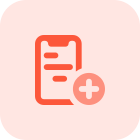 Add a new content in a smartphone with plus logotype icon