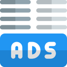 Ads at bottom line in various article published online icon