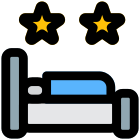 Double star hotel bed with average services icon