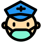 Pilot wearing a mask during a pandemic situation travel icon