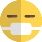 Medical or pollution mask on emoji face icon