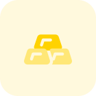 Bars of gold stack as a reserve icon