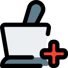 Herbal and ayurvedic medication mixing mortar icon