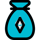 Ethereum cashback offer concept of sack bag with logo icon
