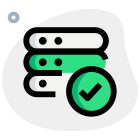 Server checked for database entries with tick mark logo type icon