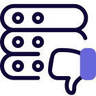 Server compromise with thumbs down feedback gesture icon