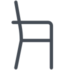 vista lateral de la silla de comedor icon