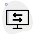 Important export of data transfer from computer to another computer icon