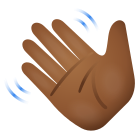 машет рукой-средний-темный тон кожи icon