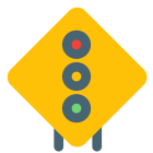 Sign board on a triangular shape lighting icon