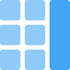 Net square grid with right content bar icon