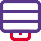 User interface split screen in a stripe pattern icon