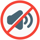 No sound or muting the loud sound for late night function icon