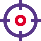 Aiming for a goal or any desired objective sign board icon