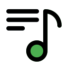 Songs and lyrics on the music application icon