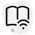 Downloading a book from a Wi-Fi internet connectivity icon