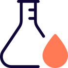 Flask for testing blood serum and other components present icon