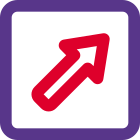 North-east arrow direction for exiting from the lane icon