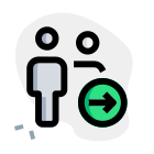 Multiple user with a right direction arrow indication icon