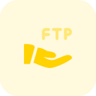 Share FTP server link to the peers isolated on white background icon