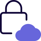Cloud computing with the locked admin access icon