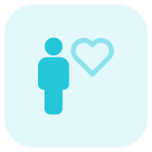 Favorite employee to work on with a heart logotype icon