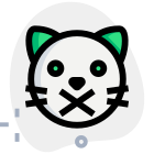 Cat face mouth crossed for forbidden speaking expression emoji icon