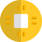 Ancient chinese coin produced with a square hole in the middle icon