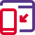 Portable web browser on a mobile phone icon