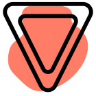 Yield sign for warning and end road icon