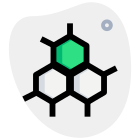Atomic cell reaction pattern isolated on a white background icon