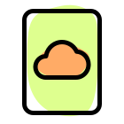 Cloud stored file with online content isolated on a white background icon