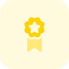 Flower star emblem with single ribon layout icon