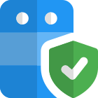 Server with antivirus protection safeguard turn on icon