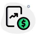 Financial information compared with line graph layout icon