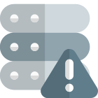 Notification on server computer alert with an error icon